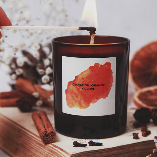 CALM - Cinnamon, Wild Orange + Clove Amber Jar Candle
