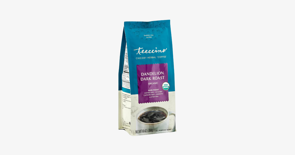 Teeccino Dandelion Dark Roast Herbal Coffee | Healf