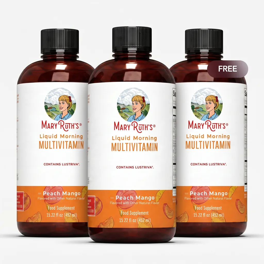 MaryRuth Buy 2 Get 1 Free Liquid Morning Multivitamin Peach Mango offer