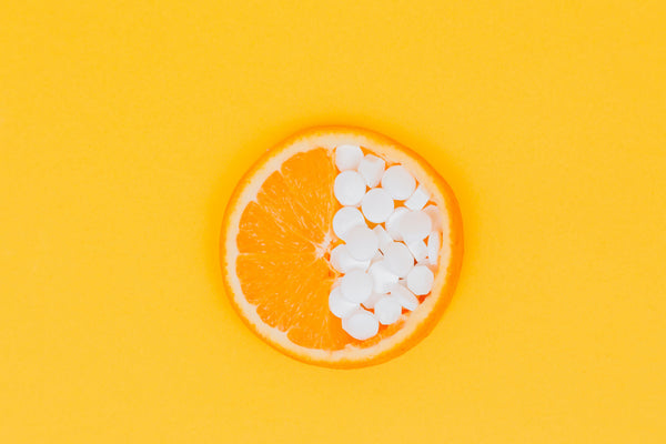 orange slice with vitamins